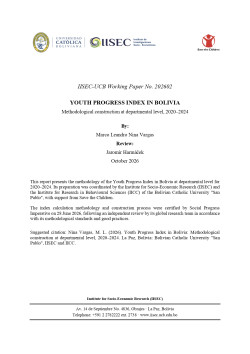 Youth Progress in Bolivia: Methodological construction at departmental level, 2020–2024