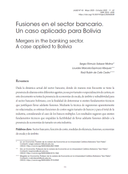 Fusiones en el sector bancario. Un caso aplicado para Bolivia