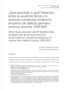 ¿Qué precede a qué? Relación entre el resultado fiscal y la balanza comercial: evidencia empírica de déficits gemelos reversos durante 1995-2021
