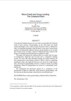 Micro-credit and group lending: The collateral effect