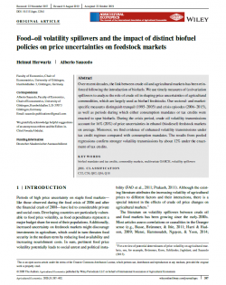 Food–oil volatility spillovers and the impact of distinct biofuel policies on price uncertainties on feedstock markets