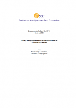 Poverty, indigence and public investment in Bolivia: A simulation analysis