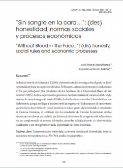“Sin sangre en la cara…”: (des) honestidad, normas sociales y procesos económicos