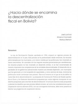 ¿Hacia dónde se encamina la descentralización fiscal en Bolivia?
