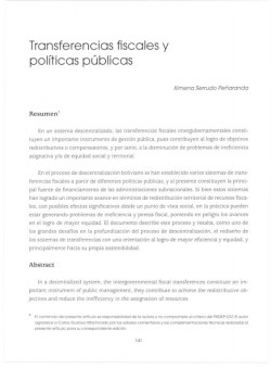 Transferencias fiscales y políticas públicas