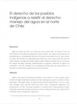 El derecho de los pueblos indígenas a resistir al derecho-manejo del agua en el norte de Chile