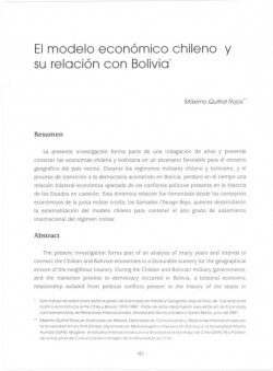 El modelo económico chileno y su relación con Bolivia
