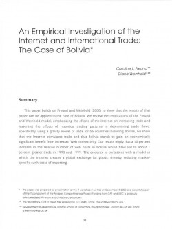 An Empirical Investigaction of the Internet and International Trade: The case of Bolivia
