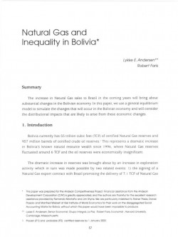 Natural Gas and Inequality in Bolivia