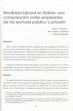 Movilidad laboral en Bolivia: una comparación entre empleados de los sectores públicos y privado.