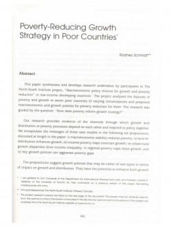 Poverty-Reducing Growth Strategy in Poor Countries