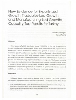 New Evidence for Exports-Led Growth, Tradables-Led-Growth and Manufacturing-Led Growth: Causality Test results for Turkey