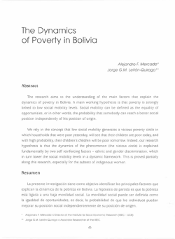The Dynamics of Poverty in Bolivia