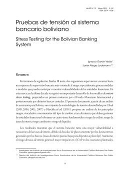 Pruebas de tensión al sistema bancario boliviano