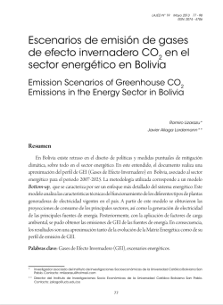 Escenarios de emisión de gases de efecto invernadero CO2 en el sector energético en Bolivia