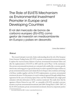 The Role of EU-ETS Mechanism as Environmental Investment Promoter in Europe and Developing Countries