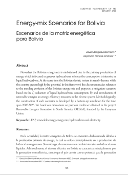 Energy-mix Scenarios for Bolivia