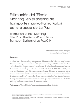 Estimación del “Efecto Mohring” en el sistema de transporte masivo Puma Katari de la ciudad de La Paz