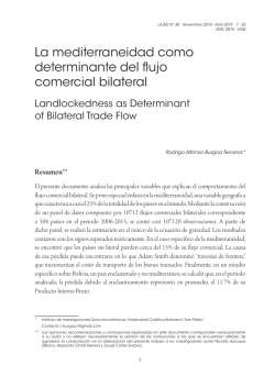 La mediterraneidad como determinante del flujo comercial bilateral