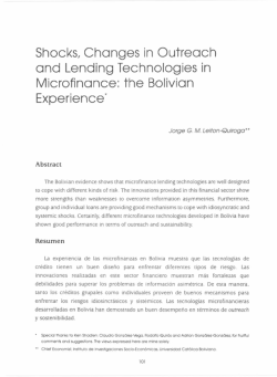 Shocks, Changes in Outreach and Lending Technologies in Microfinance: the Bolivian Experience