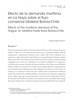 Efecto de la demanda marítima en La Haya sobre el flujo comercial bilateral Bolivia-Chile