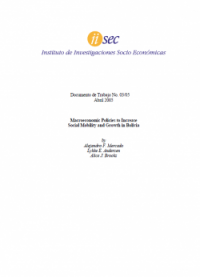 Macroeconomic Policies to Increase Social Mobility and Growth in Bolivia