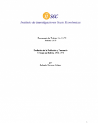 Evolución de la Población y Fuerza de  Trabajo en Bolivia, 1950-1976