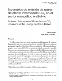 Escenarios de emisión de gases de efecto invernadero CO2 en el sector energético en Bolivia