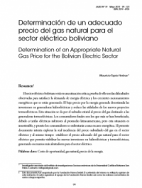 Determinación de un adecuado precio del gas natural para el sector eléctrico boliviano