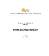 Analyzing the poverty impact of the enhanced Heavily  Indebted Poor Countries (HIPC) initiative in Bolivia