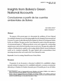 Insights from Bolivia’s Green National Accounts