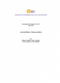 Inversión Pública y Pobreza en Bolivia