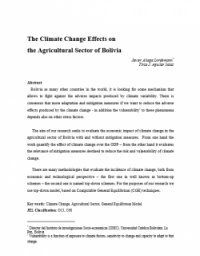 The Climate Change Effects on the Agricultural Sector of Bolivia
