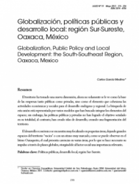 Globalización, políticas públicas y desarrollo local: región Sur-Sureste, Oaxaca, México