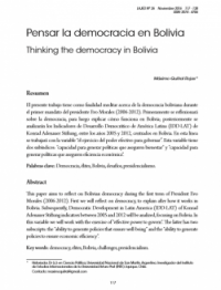Pensar la democracia en Bolivia