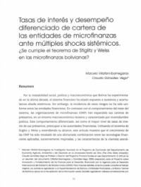 Tasas de interés y desempeño diferenciado de cartera de las entidades de microfinanzas ante múltiples shocks sistémicos: ¿Se cumple el teorema de Stiglitz y Weiss en las microfinanzas bolivianas?