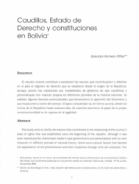 Caudillos, Estado de Derecho y constituciones en Bolivia