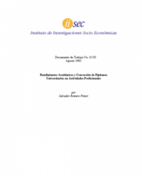 Rendimientos Académicos y Conversión de Diplomas Universitarios en Actividades Profesionales