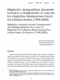 Migración, desigualdad, desarrollo humano y marginación. El caso de los migrantes mexiquenses hacia los Estados Unidos (1995-2000)
