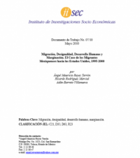 Migración, Desigualdad, Desarrollo Humano y  Marginación. El Caso de los Migrantes  Mexiquenses hacia los Estados Unidos, 1995-2000