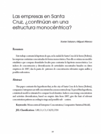 Las empresas en Santa Cruz, ¿continúan en una estructura monocéntrica?