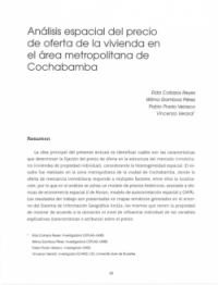 Análisis espacial del precio de oferta de la vivienda en el área metropolitana de Cochabamba