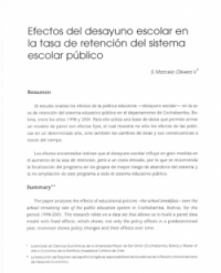 Efectos del desayuno escolar en la tasa de retención del sistema escolar público