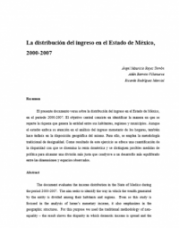 La distribución del ingreso en el Estado de México, 2000-2007