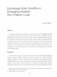 Exchange Rate Volatility in Emerging Markets: The Chilean Case