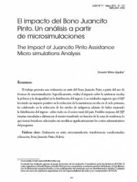 El impacto del Bono Juancito Pinto. Un análisis a partir de microsimulaciones