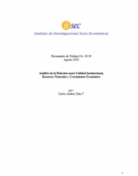 Análisis de la Relación entre Calidad Institucional,  Recursos Naturales y Crecimiento Económico