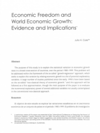 Economic Freedom and World Economic Growth: Evidence and Implications