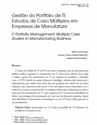 IT Portfolio Management: Multiply Case Studies in Manufacturing Business