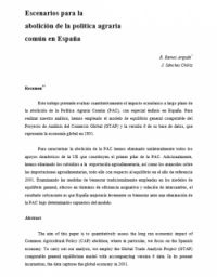 Escenarios para la  abolición de la política agraria  común en España
